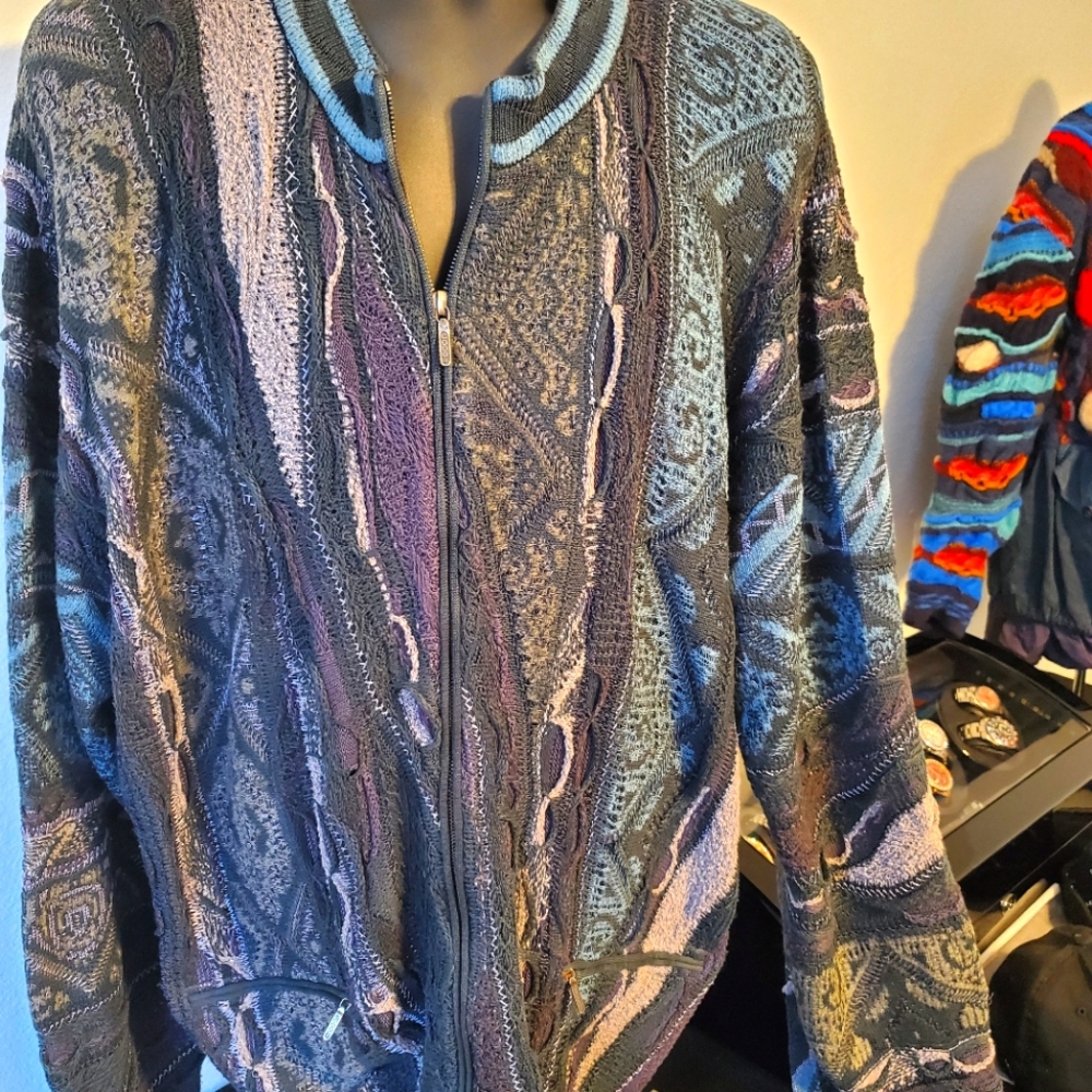 XL Authentic Vintage Coogi Zip Sweater